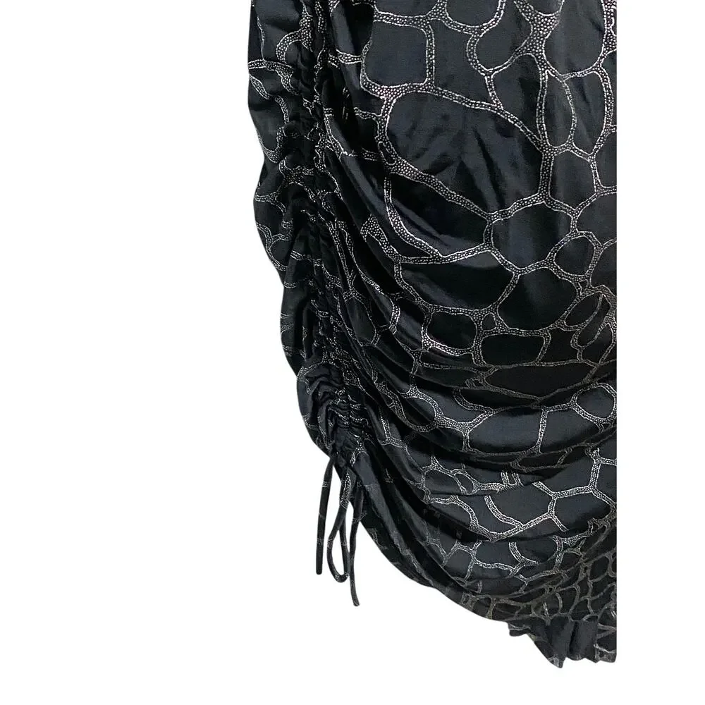 Bluebell Y2K Slinky Slip Dress L Cowl Neck Asymmetrical HOCO Mob Wife Grunge - Picture 4 of 7